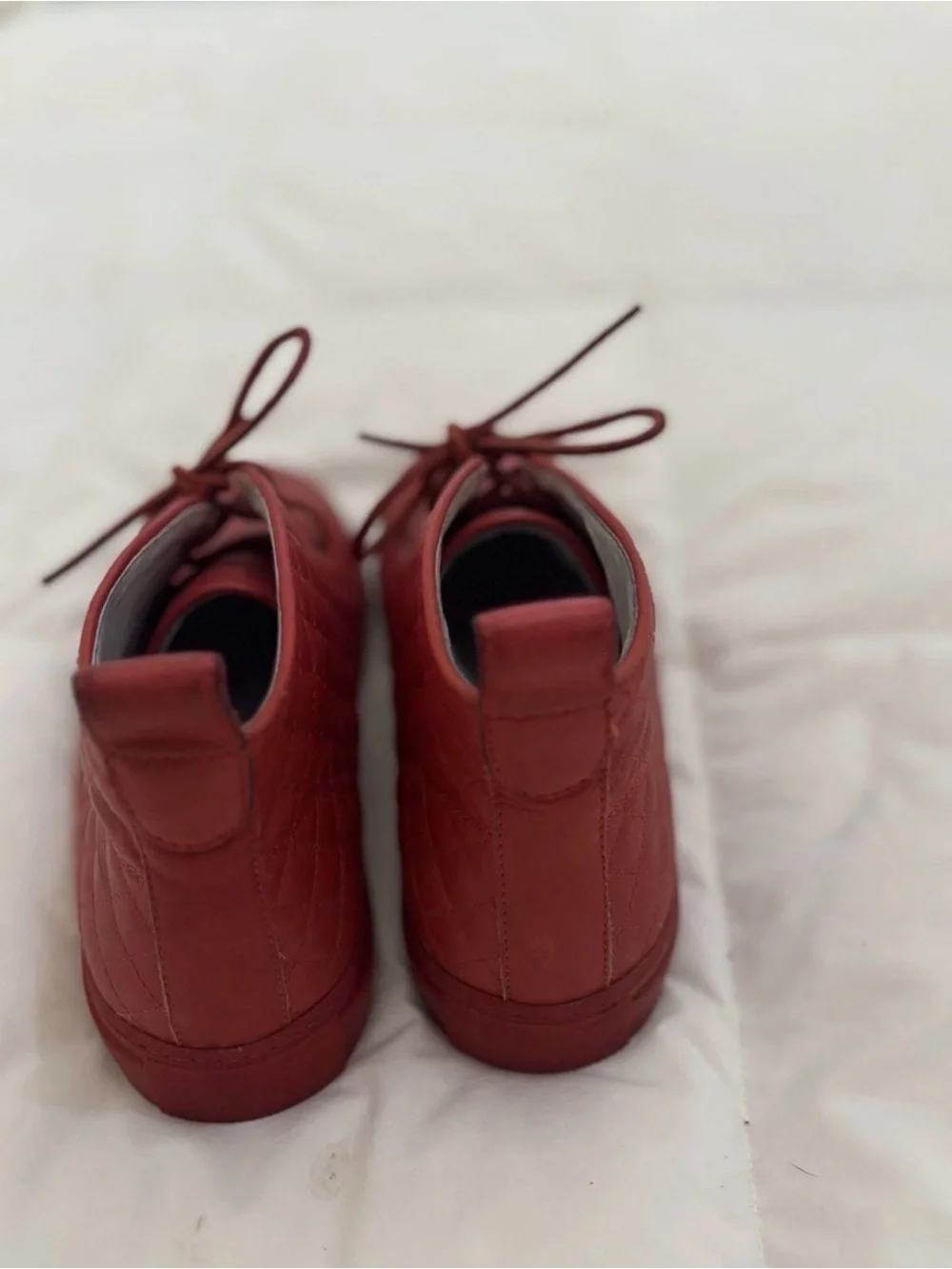 Del Toro Men's Quilted Chukka Red Lace-Up Shoes Size 9.5